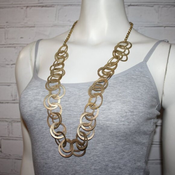 Sheila Fajl Jewelry - Glow by Sheila Fajl Thailand Brushed Circle Necklace 32"